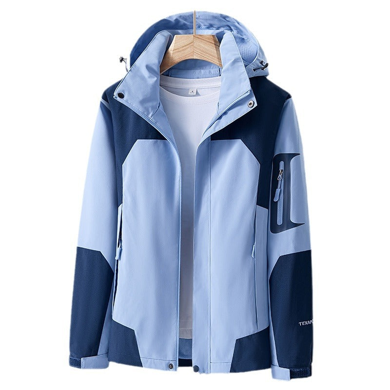 Outdoor Jacket Men's Winter Velvet Short-Sleeved Thickeneded Spring & Fall Windproof Waterproof Breathable Jacket Mountaineering Jacket