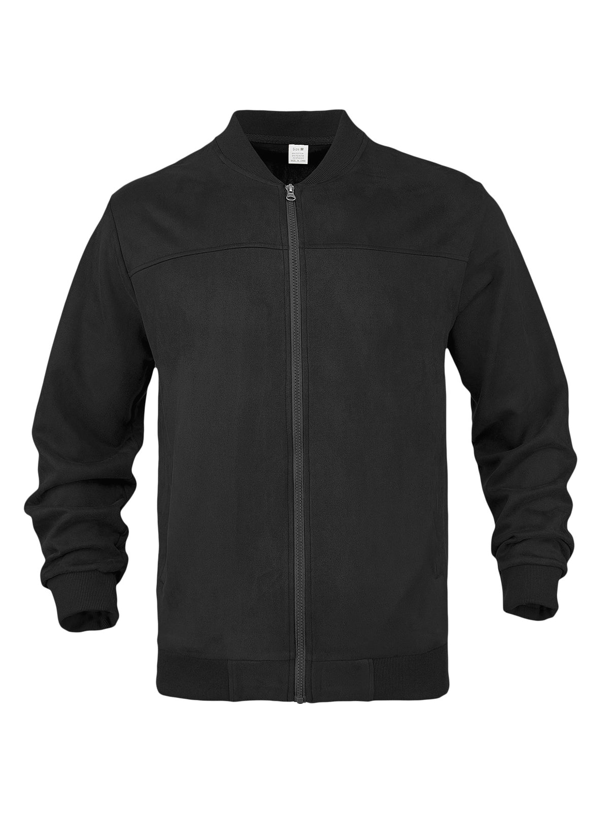 Cross-Border European and American Men's / women's Suede Solid Color Casual Sports Stand Collar Zipper Jacket Plus Size Long Sleeve Cardigan