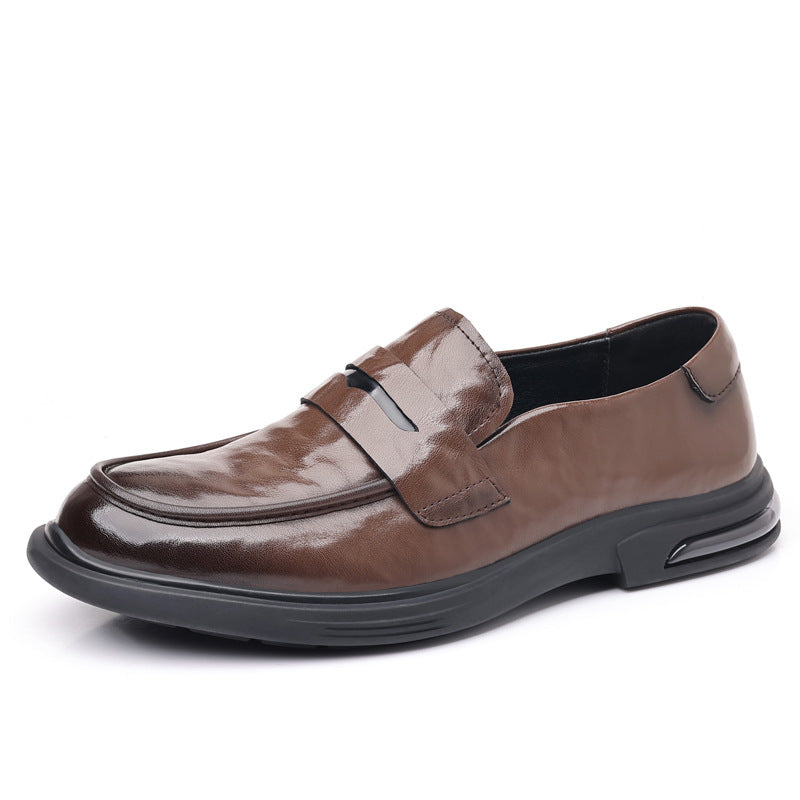 Men's Casual Leather Shoes 2026 New Style Cowhide Formal Business Leather Shoes Non-Slip Slip-On High-End Men's Shoes Wholesale