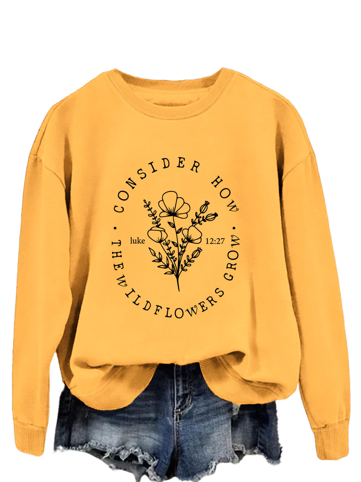 Amazon Fashion Top Consider How the Wildflowers Plaid Pullover Women's Sweatshirt New Style