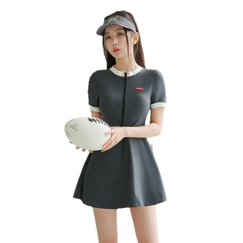 2025 New Swimwear Girl's Sports Swimwear Body-Slimming Belly-Covering Swimwear for Students Vacation Hot Spring Vacation