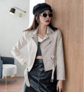 2025 Spring and Autumn New Yellow Women's Leather Jacket Large Size Women's Jacket Short Women's Leather Jacket Motorcycle Wholesale