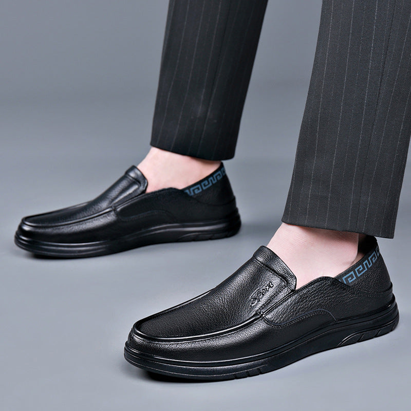 New Men's Sheepskin Pea Shoes Lazy Slip-on Loafers Men's Casual Soft Bottom Soft Leather Shoes for Men