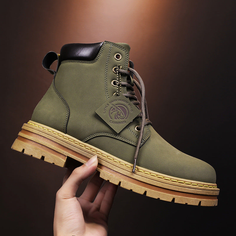 Big Yellow Boots, Big-Toe Martin Boots, 2025 Autumn and Winter High-Top Versatile Martin Boots, New Men's Work Shoes, Martin Boots