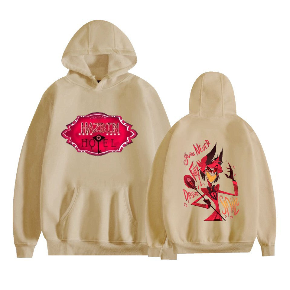 New Amazon AliExpress Hell Inn Anime Rim Perimeter Printed Casual Loose Men's and Women's Hoodie