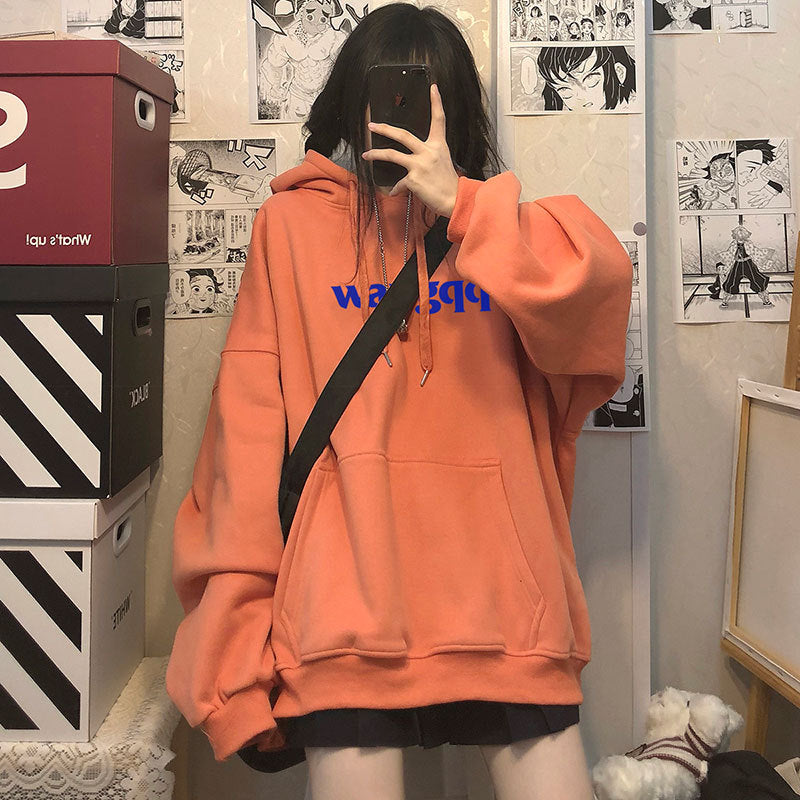 Pink Girl Hoodie Hooded Autumn and Winter fleece-lined Warm plus size Top hiphop Fashionable Girlfriend Sisters