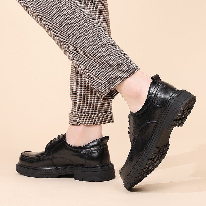 New Men's Shoes 2026 Spring New Style Genuine Leather Derby Shoes Men's Business Formal Leather Shoes Wedding Shoes Groom's Shoes