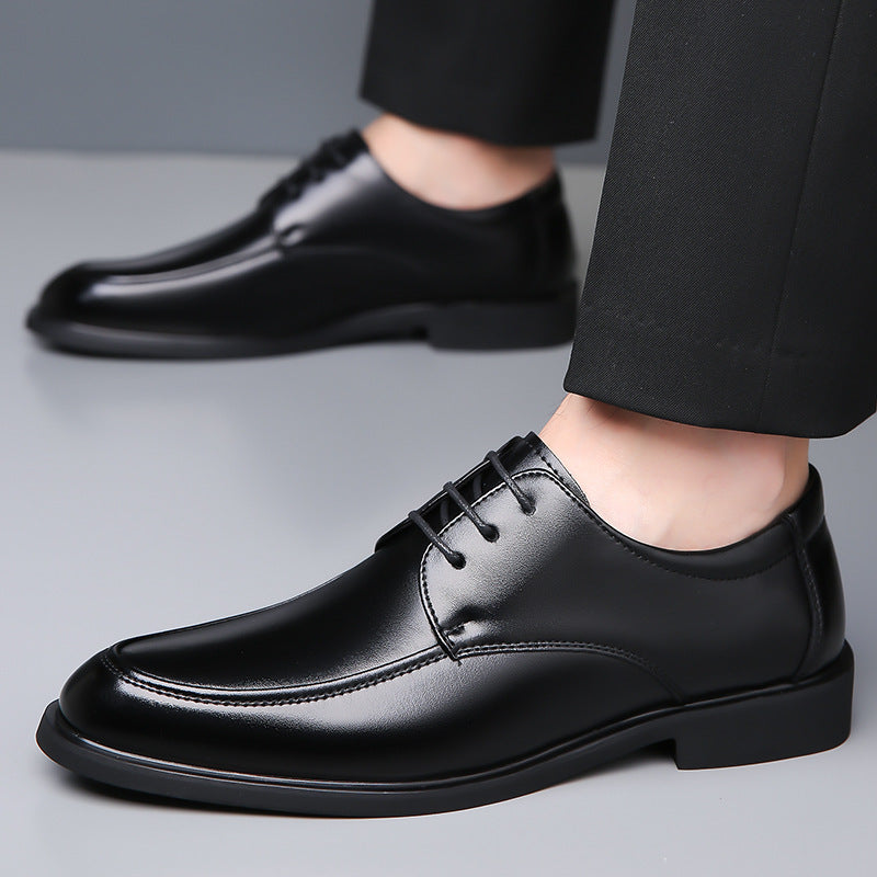 Non-Slip Men's Shoes, New Autumn Style, British Style Black Men's Leather Shoes, Business Formal Pointed-Toe Suit Shoes, Breathable Men's Shoes