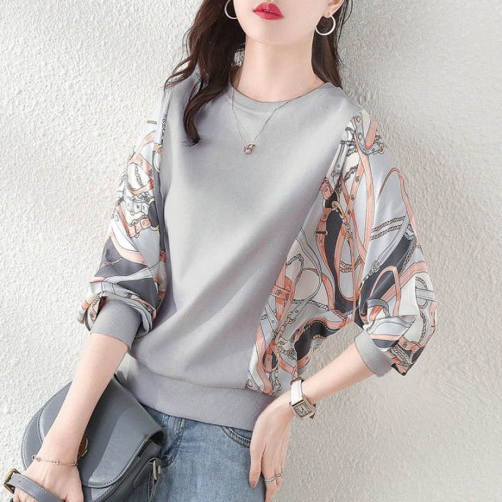 In-Stock 2026 New Women's Sweatshirt for Spring and Autumn, Fashionable Plus-Size Loose Top, Round Neck, Stylish for Moms