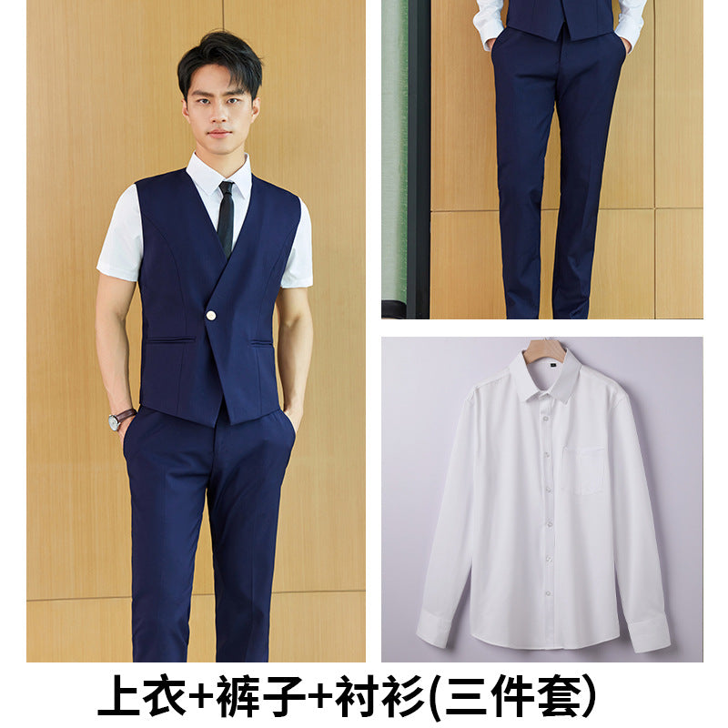 Stewardess uniform professional shirt Women's Spring temperament suit high-end hotel front desk reception work clothes beauty salon work clothes