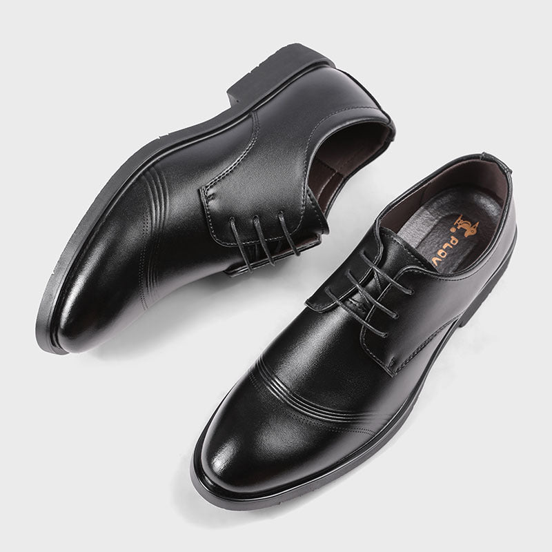 2025 Spring and Autumn Formal Business Men's Height Increasing Leather Shoes Invisible Height Increasing 6cm Men's Shoes Single Shoes Men's Wedding Shoes