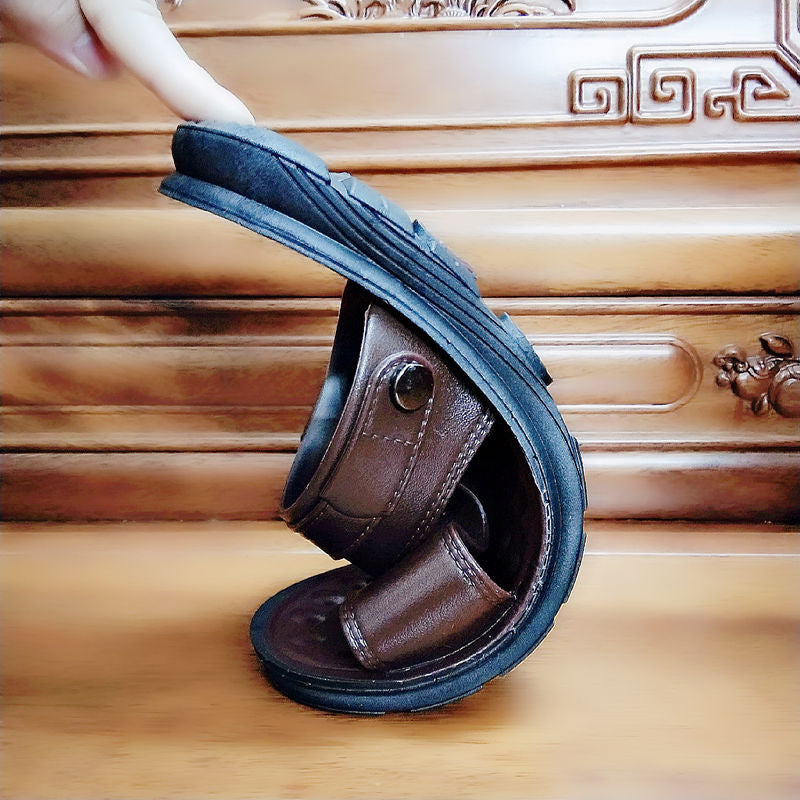 Summer New Men's Sandals Outdoor Casual Dual-purpose Non-slip Breathable Beach Shoes Soft Sole Wear-resistant Vietnam Sandals