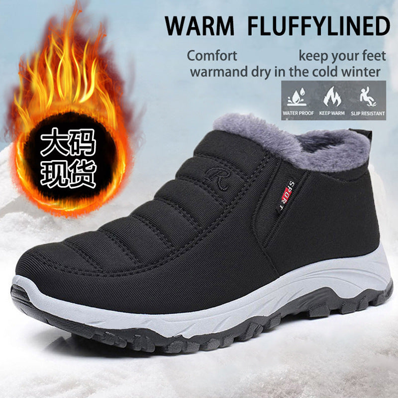 Cross-Border Snow Boots for Men and Women, Fashionable Cotton Boots, 2025 Thickeneded Warm Slip-On Cotton Boots, Comfortable Thick-Soled Boots