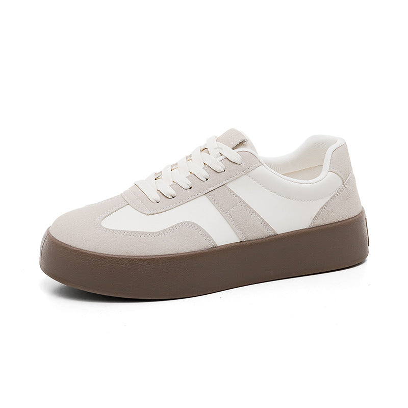 Trendy New Thick-Soled Casual Sports Shoes for Men and Women, Suitable for Students, Versatile White Sneakers for Men F8862