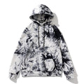 American Style Street Tie-Dye fleece-lined Hooded Sweat for Men and Women Couple Autumn and Winter New Loose Ins Fashion Brand Top