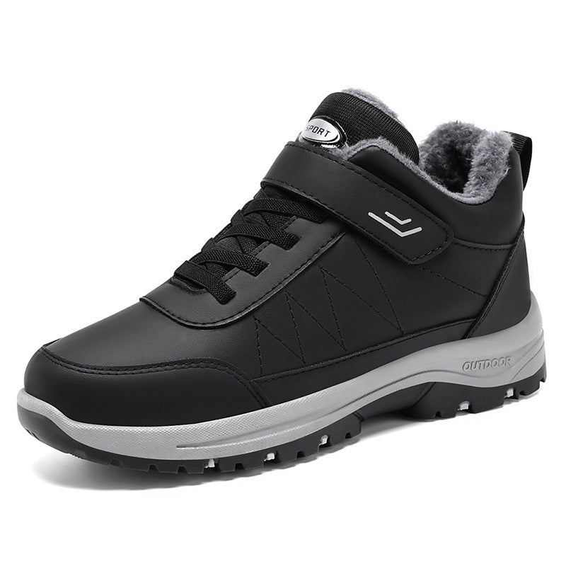 Shoes Men's Cotton Shoes Winter Thickened Velvet Outdoor Casual Snow Boots Velcro Walking Shoes Men's and Women's Same Style Dropshipping