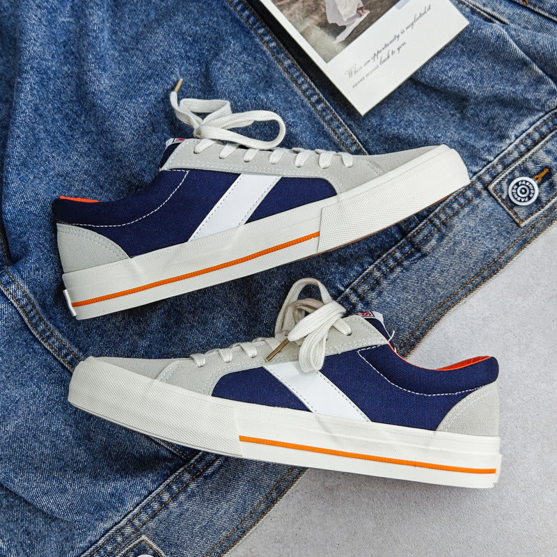 Spring and Autumn Retro Couple's Sneakers New Breathable Canvas Shoes Men's Trendy Casual Shoes Men's Skateboard Shoes Men's - Clear