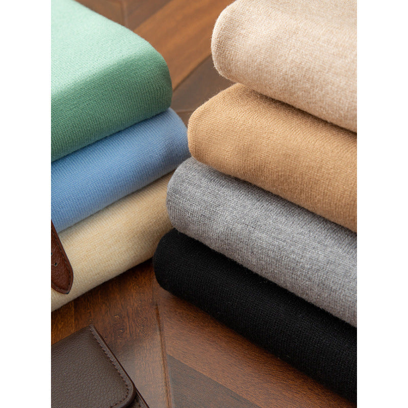 Men's Sweater Autumn/Winter V-Neck Knitted Loose Plus Size Cross-Border Sweater Men's Warm Knitted Base Layer