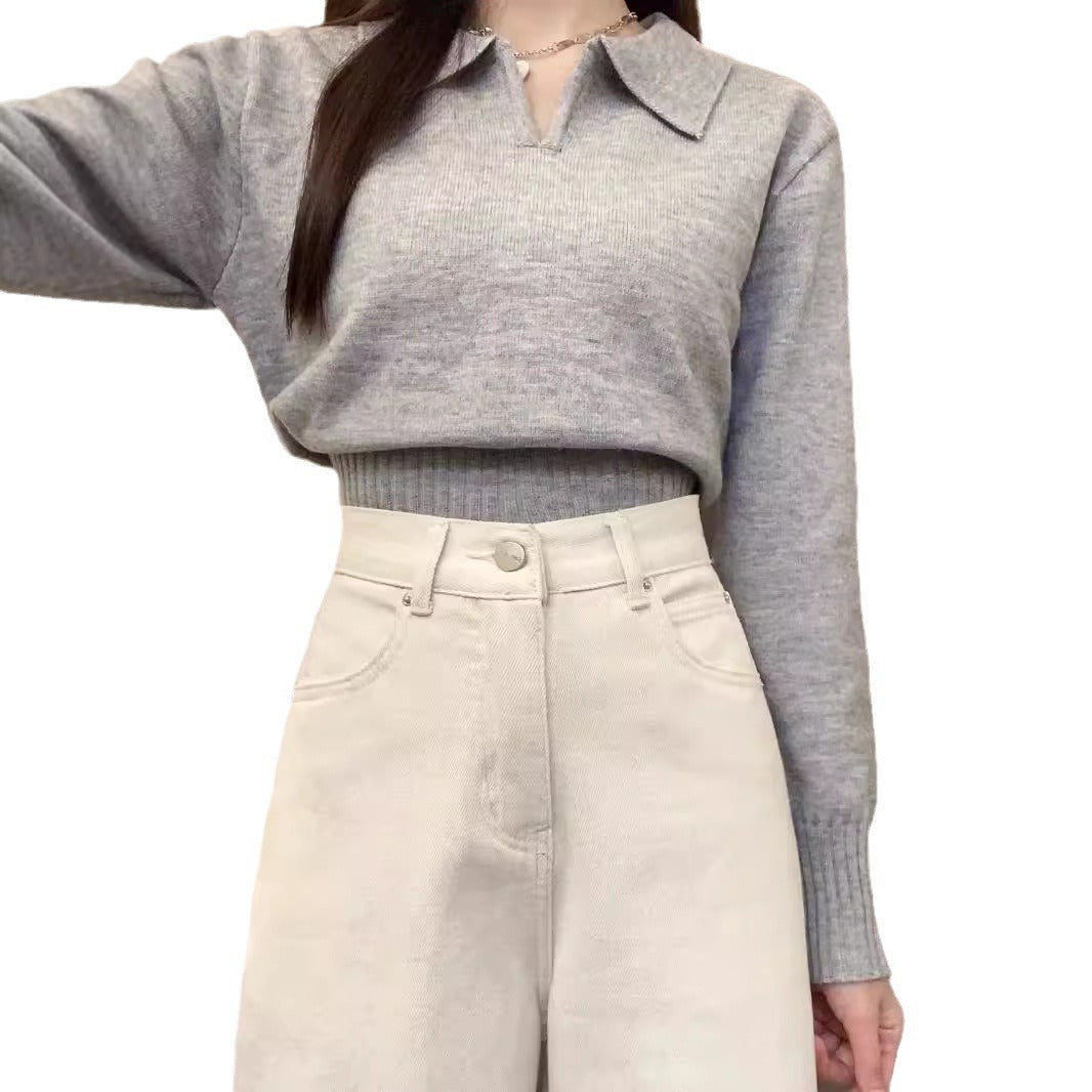 White Wide-Leg Jeans for Women Spring & Fall 2024 New High-Waisted Pear-Shaped Body Slimming Look Straight-Leg Loose Floor-Length Pants