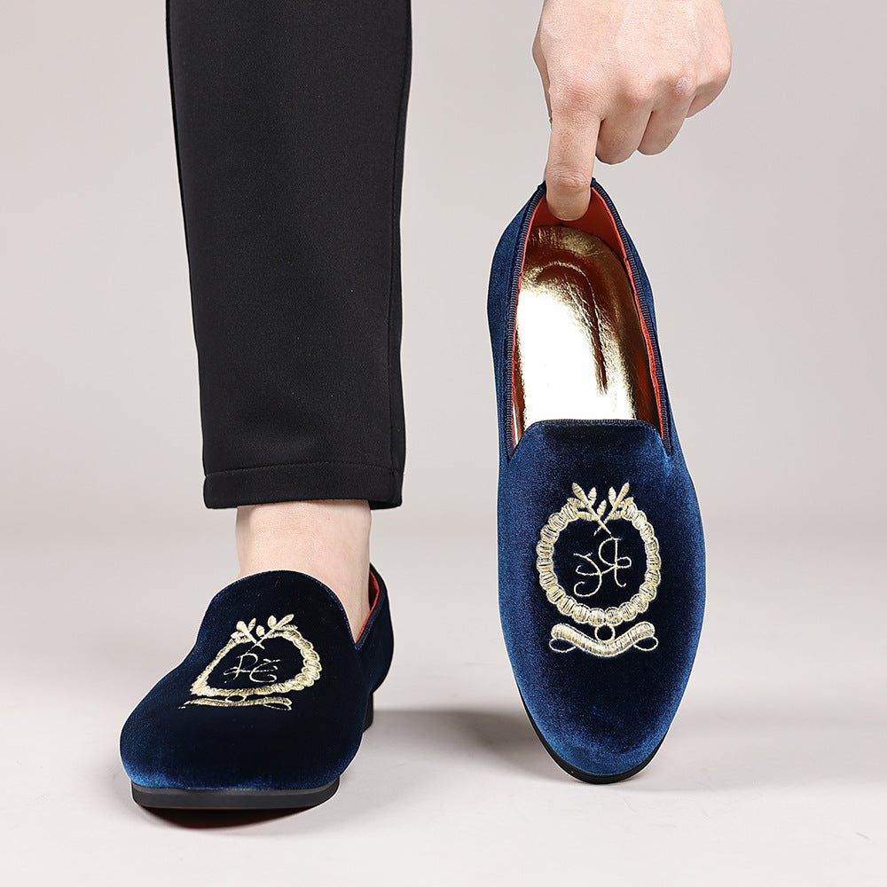New Style Slip-on Lazy Bean Shoes Fashion Trendy plus size Loafers Men's British Point-toe Casual Leather Shoes
