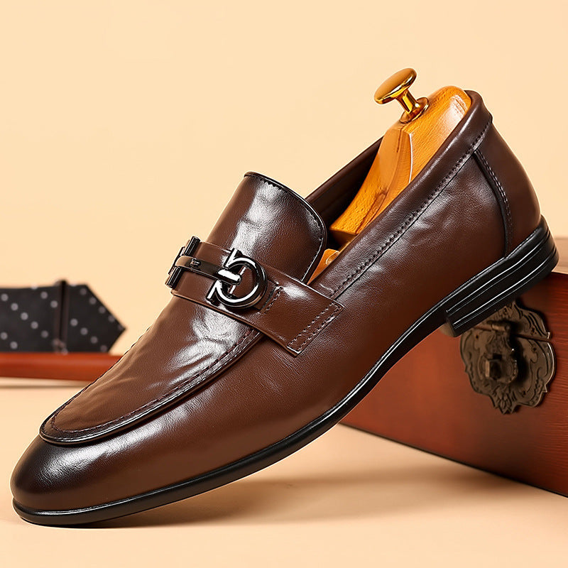 New Korean Style Business Formal Men's Shoes, Men's Casual Leather Shoes, British Style Comfortable and Versatile Breathable Loafers, Men's Leather Shoes