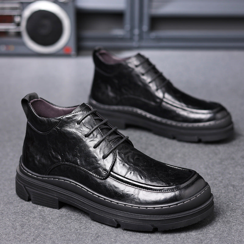 Work shoes men's autumn low-top versatile trendy breathable British style men's genuine leather casual leather shoes men