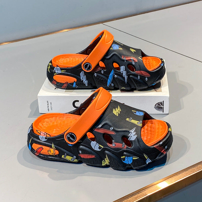 Children's Sandals for Boys and Girls, New Summer Flip-Flops, Soft-Soled Home Hot Style Outer Wear Two-Wear Sandals for Small and Medium-Sized Kidsren and Girls