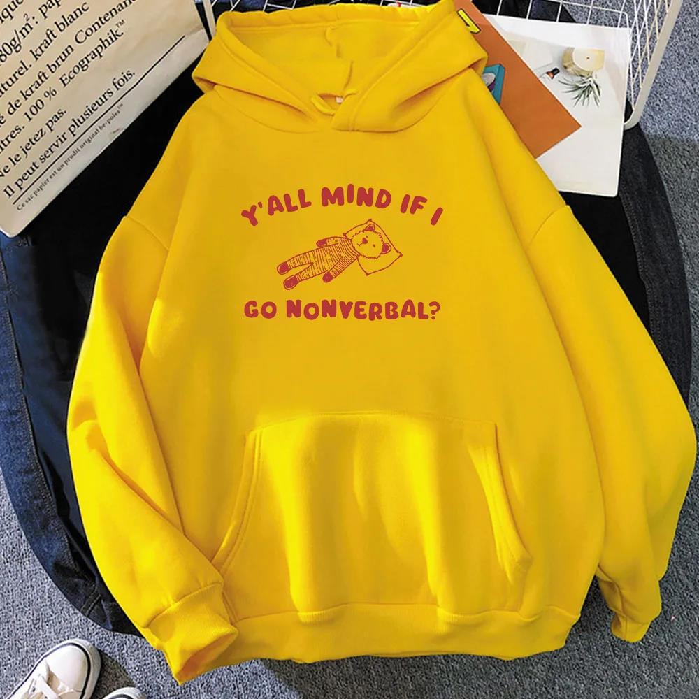 Yall Mind Kawaii Cartoon Graphic Print Hoodies Long Sleeve
