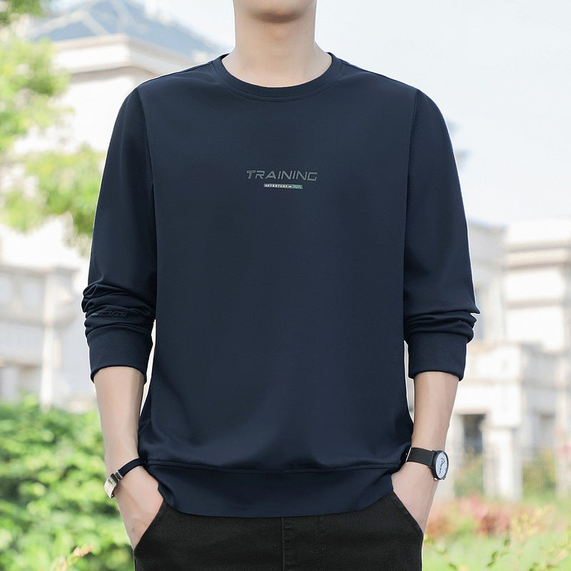Sweater Men's Spring and Autumn New Cotton Loose Casual Long-sleeved T-shirt Men's Trendy All-match Base Shirt Top