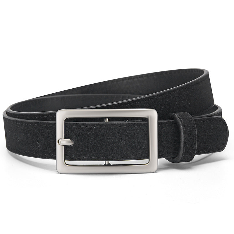 Men's Youth Belt Women's Casual All-match Belt Korean-style Belt Business Trousers with School Uniform Frosted Belt Women