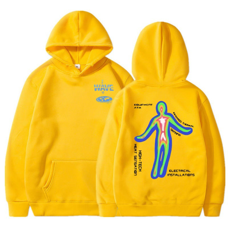 [Cross-border European Code] Skeleton Thermal Imaging Graphic Print Hoodie