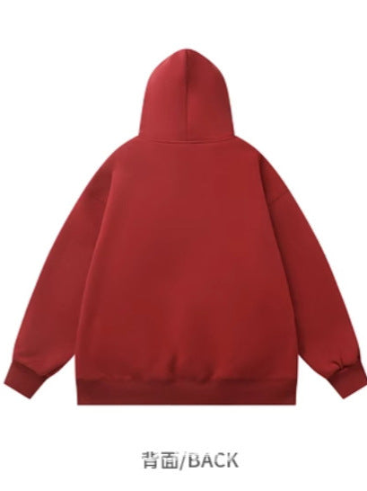 Small fleece-lined Thickened Loose Hoodie Customized Student Joker Hoodie Casual Fashion
