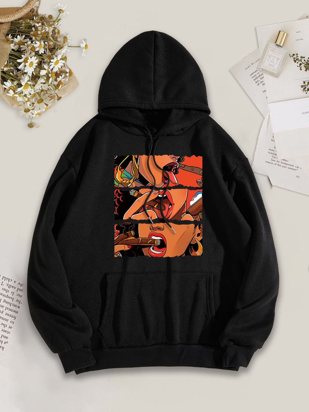 Women's Casual Multicolor Hoodie-Print Hoodie