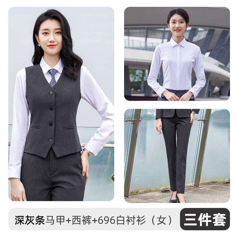Autumn and winter new men's and women's same style business attire 4S shop business suit suit slim temperament hotel formal overalls