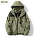Couple Style Color-Blocked Outdoor Sports Three-In-One Windproof Mountaineering Jacket Winter Fashion Jacket with Stand Collar
