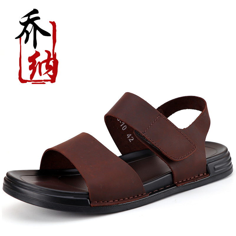 Foreign Trade Men's Shoes 2025 Summer New Men's Casual Sandals Genuine Leather Soft Sole Anti-Slip Beach Shoes Men's Sandals
