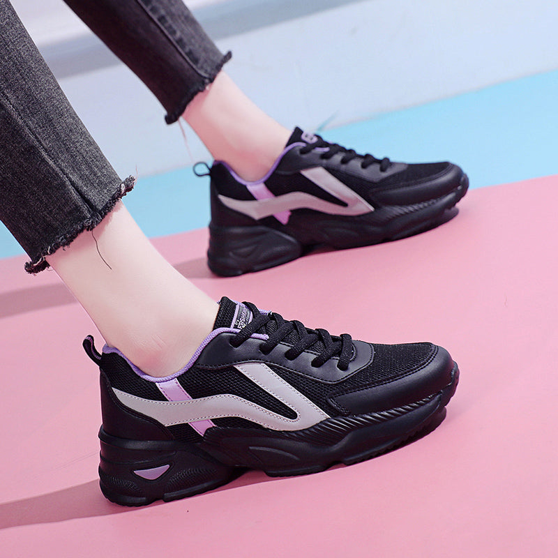 Women's Shoes 2025 New Breathable Sports Shoes Student High School Entrance Examination Sports Examination Shock Absorbing Running Shoes Internet Celebrity