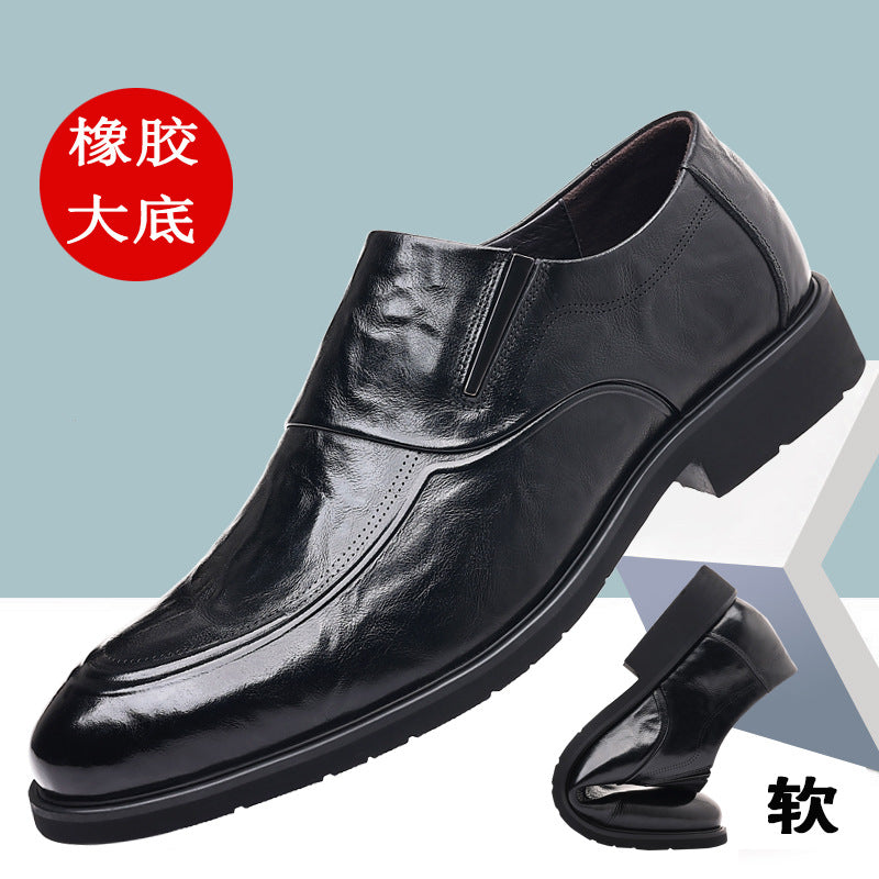 Parmate men's shoes leather shoes Nanqing high-end genuine goods soft leather British men's loafers 1368 Super sister business shoes