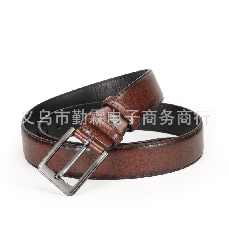 Belt Men's Belt Boys Imitation Cowhide Pin Buckle Belt Middle-aged Youth Leisure Trendy Men's Belt Wholesale