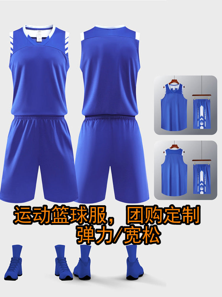 American Basketball Uniform Suit Narrow Shoulder Training Vest Printed Picture Men's Sportswear Wholesale Youth Game Team Uniform