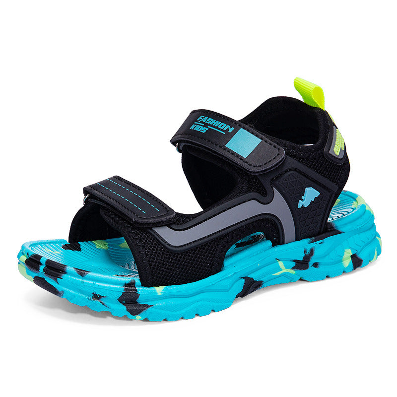 Wholesale children's shoes summer new large children's non-slip soft sole open toe beach shoes primary school students outdoor sandals cross-border