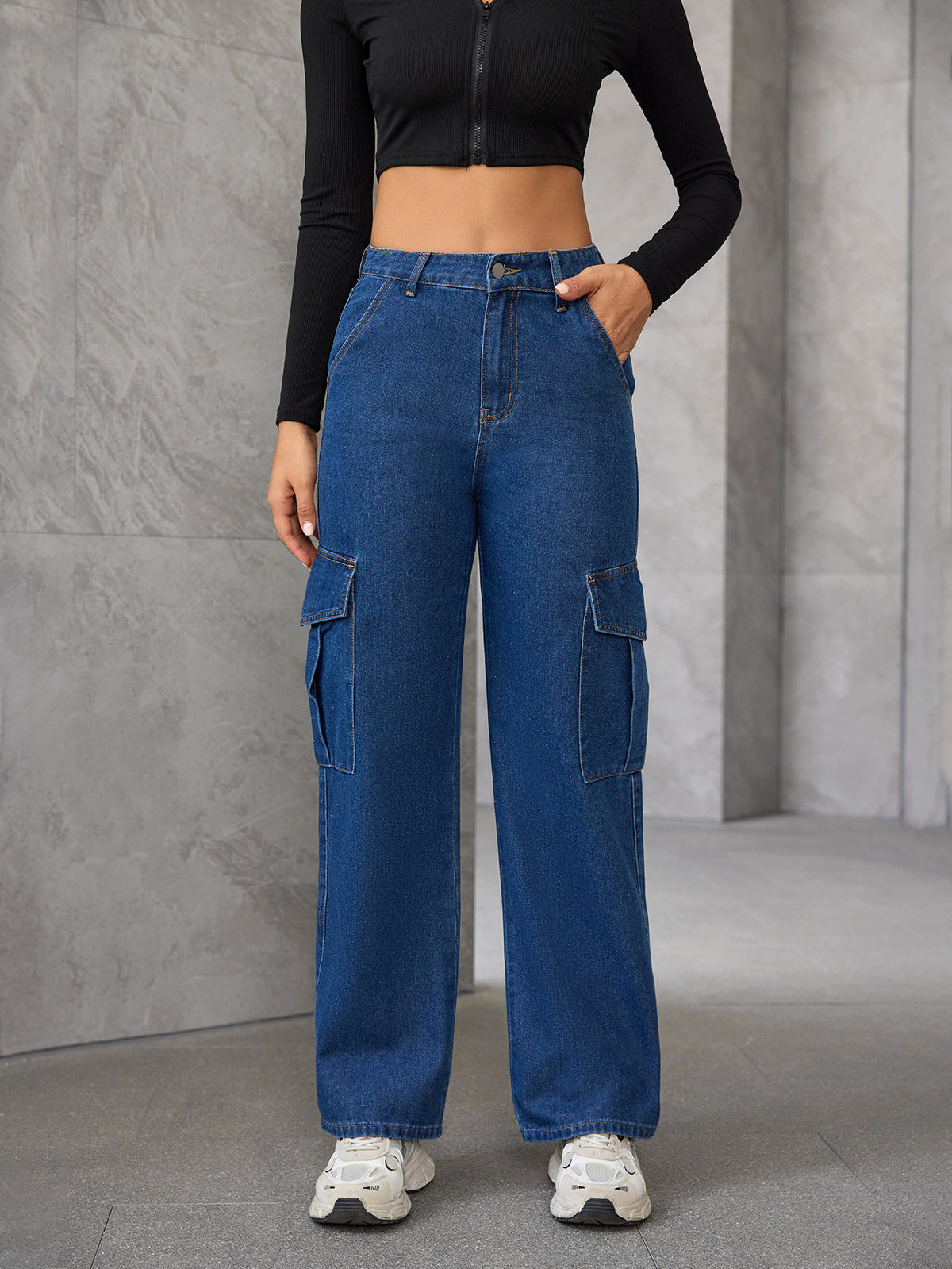 Amazon 2024 New Women's Dress Jeans Washed Loose Design High Waist Slimming Hip Hop Trendy Pants Women
