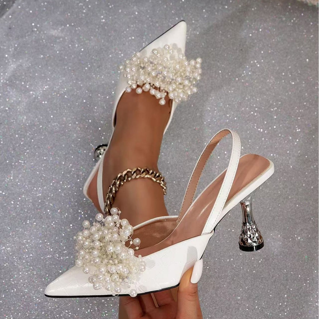 A Large Number of Export High-Heeled Shoes, One-Line High-Heeled Sandals, High-End Show Wedding Dress, Two-Wear Non-Tiring High-Heeled Shoes