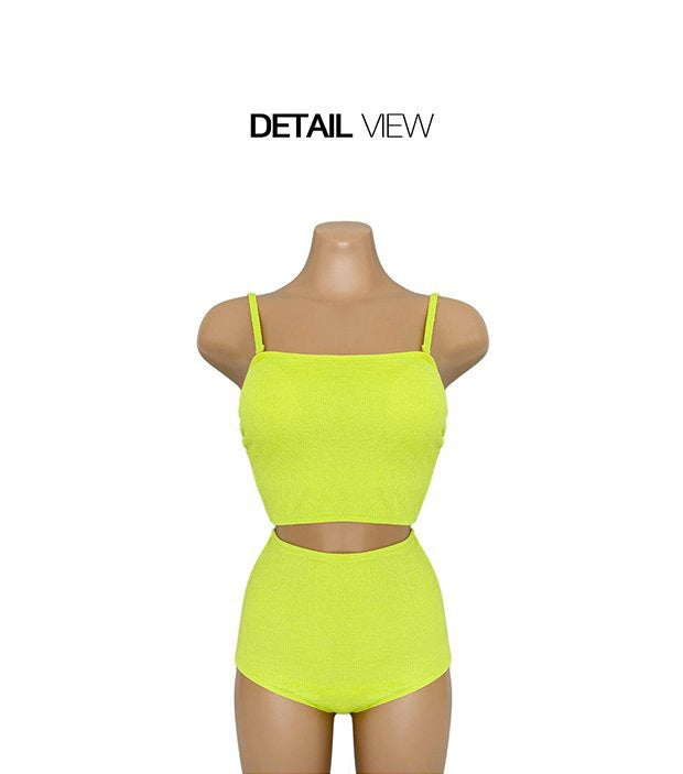 Fresh and Simple Swimsuit for Women 2025 Solid Color Korean and Japanese Style Two-Piece Swimsuit High-Waisted Triangle Slimming Bikini for Women