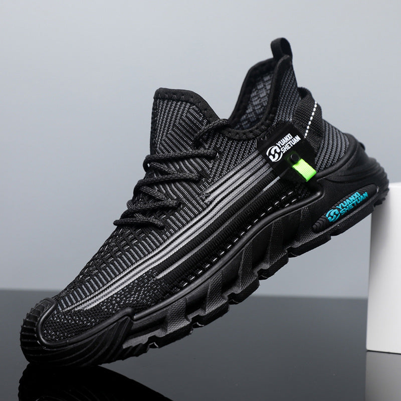 Men's Trendy Summer Fly-Knit Sneakers, Breathable Mesh Soft-Soled Casual Sports Shoes, Men's Trendy Shoes, Versatile Casual Shoes