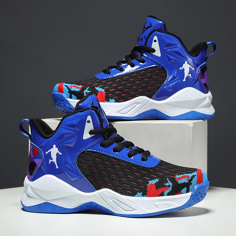 Boys' Shoes 2026 Spring New Model Kidsren's Non-Slip Wear-Resistant Basketball Shoes Mesh Breathable Boys' Sports Training Shoes