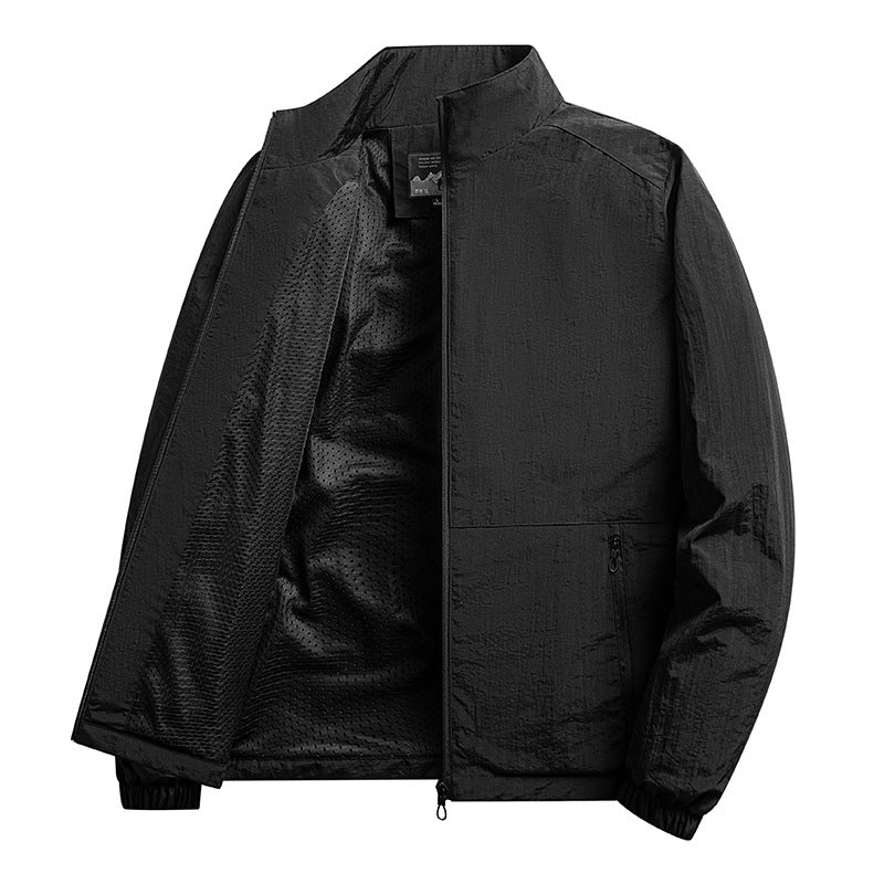 2024 Men's Coat Autumn New Middle-aged Outdoor Casual Coat Dad Top Collar Jacket
