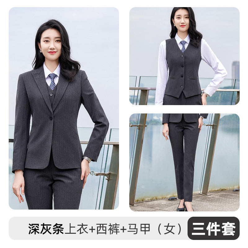 Autumn and winter new men's and women's same style business attire 4S shop business suit suit slim temperament hotel formal overalls