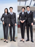 Black striped suit men's and women's high-end business wear formal wear Hotel management manager sales work clothes suit suit