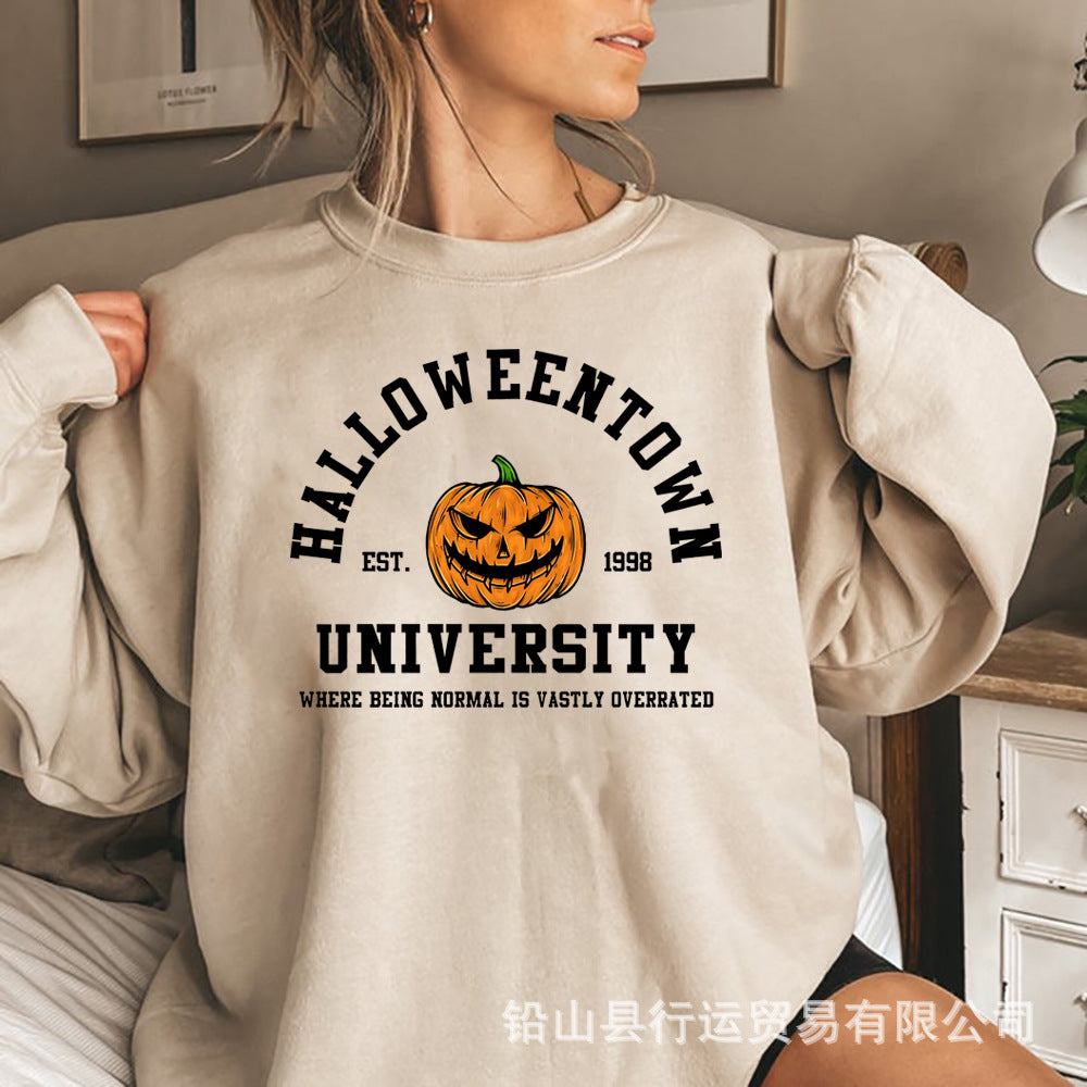 Fashionable Long-Sleeved Sweatshirt for Women 2023 Autumn and Winter New Loose Popular Sweatshirt Letter Printed Round Neck Sweatshirt for Women